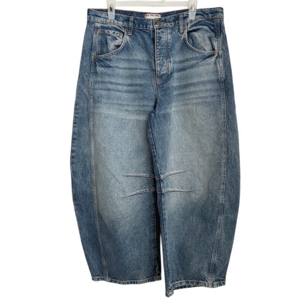 Womens NWOT We The Free Good Luck Mid Rise Barrel Jeans Size 30 - Picture 2 of 9